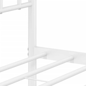 Estrutura de cama com cabeceira e pés 120x190 cm metal branco