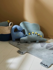 Lote de 2 almofadas, Pequeno Dinossauro azul medio liso com motivo