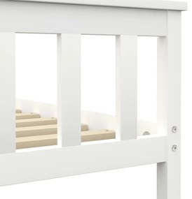 Estrutura de cama 100x200 cm madeira pinho maciço branco