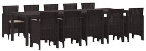 vidaXL Conjunto de Jantar para Jardim 11 pcs Marrom e Taupe