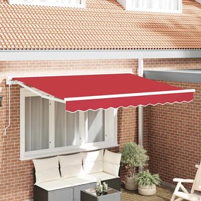 vidaXL Toldo Retrátil Manual Vermelho 250 x 200 cm Poliéster e Metal