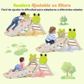Conjunto triangular 7 em 1 de escalada para crianças pequenas com rampa, escada e arco Conjunto Montessori em madeira Multicolor
