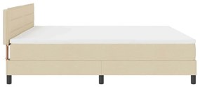 Cama Box Bege Tecido 200 x 200 cm Colchão de Cama Retangular