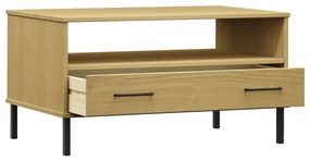 Mesa centro c/ pernas de metal 85x50x45cm OSLO madeira castanho
