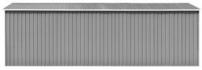 Abrigo de jardim 257x580x181 cm metal cinzento