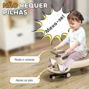 Carrinho Gira Gira para Crianças acima de 2 Anos Carrinho Wiggle com Guiador para Pais Música Luz