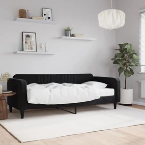 3197043 vidaXL Sofá-cama com colchão 90x200 cm veludo preto