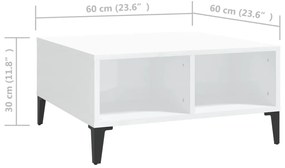 Mesa de Centro Turk com Arrumação - Branco Brilhante - Design Moderno