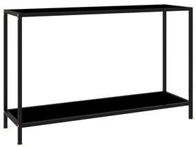 vidaXL Mesa consola 120x35x75 cm vidro temperado preto