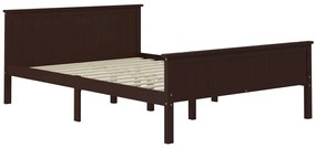 Estrutura de cama 160x200 cm pinho maciço castanho-escuro