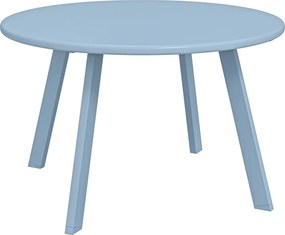 Outsunny Pequena Mesa de Centro Redonda Mesa de Apoio com Patins Antiderrapantes Estrutura em Metal para Jardim Ø70x42 cm Azul | Aosom Portugal