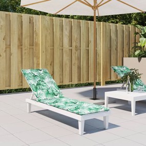 vidaXL Almofadão p/ cadeira de terraço tecido oxford padrão folhas