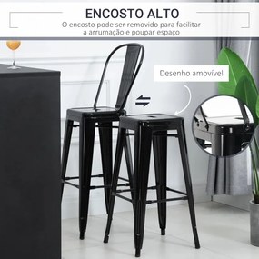 Conjunto de 4 Bancos Altos Donatello - Design Industrial