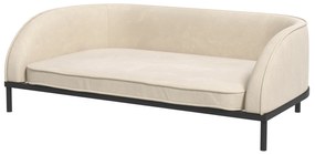 Pawhut Sofá para Cães e Gatos Cama Elevada Almofada Destacável Pés em Aço Veludo 101,5x62x34,5 cm Creme | Aosom Portugal