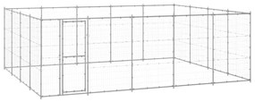 vidaXL Canil de exterior 24,2 m² aço galvanizado