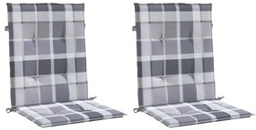 Almofadões lombares cadeiras jardim 2pcs oxford xadrez cinza