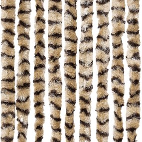 Cortina anti-insetos 90x220 cm chenille bege e castanho