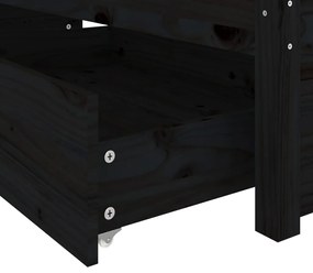 Estrutura de cama com gavetas 135x190 cm casal preto