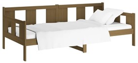 Sofá-cama 90x190 cm madeira de pinho maciça castanho mel