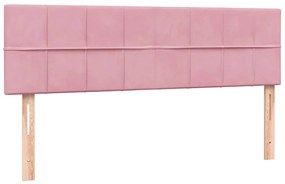 Cama com molas/colchão 140x210 cm veludo Rosa