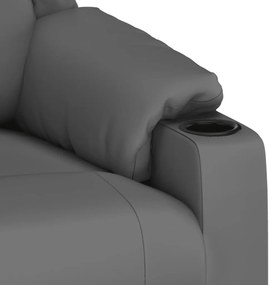 Poltrona de massagens elétrica couro artificial cinzento