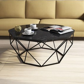 Mesa de Centro Diamond – Preto – 90x38x90 cm