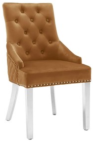 vidaXL Cadeira de jantar veludo castanho