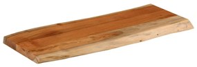 Tampo de mesa retangular borda viva 90x40x3,8 cm acácia maciça