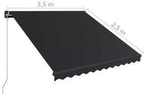 Toldo retrátil manual 350x250 cm antracite