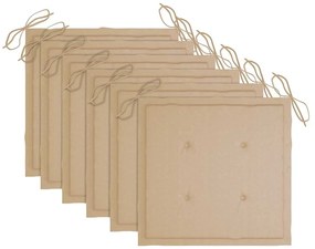 Cadeiras de jardim 6 pcs c/ almofadões madeira de acácia maciça