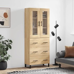 vidaXL Armário alto 69,5x34x180 cm derivados de madeira cor sonoma