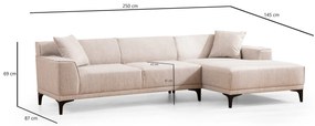 Sofá de Canto Petra – Branco – 145 x 250 cm