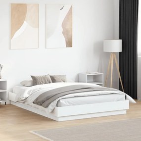 Estrutura de cama 135x190 cm derivados de madeira branco