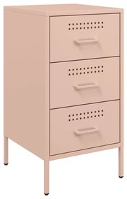 Mesas de cabeceira 2 pcs 36x39x68 cm aço rosa