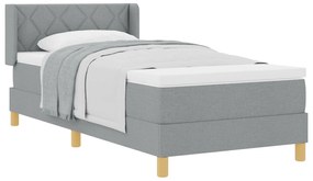 Cama Box Spring vidaXL com Colchão Cinzento-Claro 90x200 cm Tecido, Ca