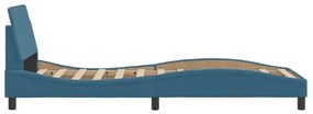 Estrutura de cama c/ cabeceira 90x190 cm veludo azul