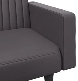 2 pcs conjunto de sofás couro artificial cinzento