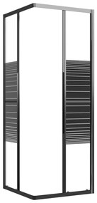 Cabine de duche riscas ESG 80x80x180 cm preto