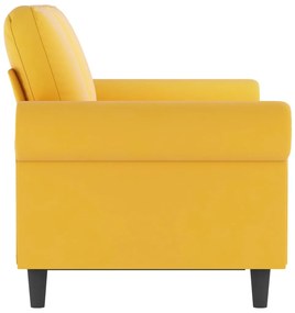 Sofá de 2 lugares veludo 120 cm amarelo