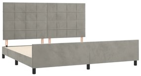 Estrutura de cama sem colchão 200x200 cm veludo cinzento-claro