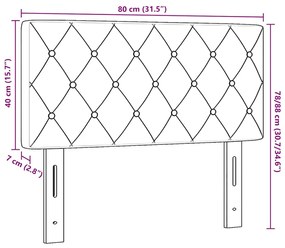 Cabeceira de Veludo Verde Escuro com Botões de Cristal Tufted 80 cm