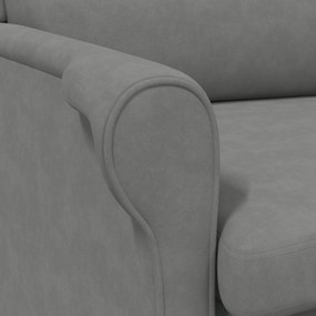 Poltrona Ergonómica Cinza Escura Tecido e Madeira Padrão Ergonómica