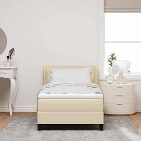 Cama Box com Colchão Creme 100x200 cm Tecido