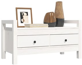 Banco de corredor 80x40x43 cm madeira de pinho maciça branco