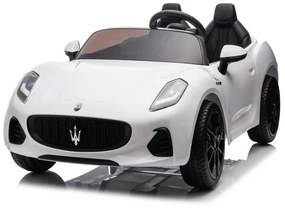 Carro elétrico para crianças 12V Maserati GranTurismo Folgore, 2 lugares, pneus de borracha Branco