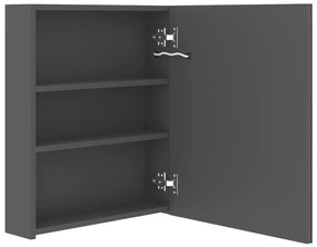Armário espelhado casa de banho LED 50x14x60cm cinzento