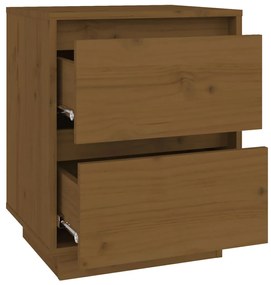 Mesas de cabeceira 2 pcs 40x35x50 cm pinho maciço castanho mel