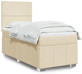 Cama com molas/colchão 90x190 cm tecido cor creme