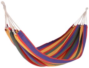 Outsunny Cama Rede Portátil Individual para Campismo Piscina Jardim Carga Máxima 120kg 200x100cm Multicor | Aosom Portugal