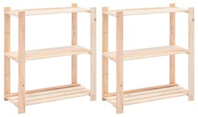 vidaXL 2 unidades arrumação 3 prateleiras 80x38x90cm pinho 150 kg